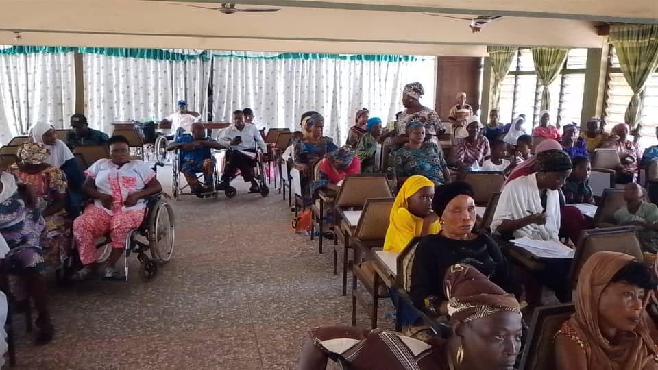 Participants including wheelchair users attending the HoCAID HPV awareness and sensitisation session in Ijebu Ode